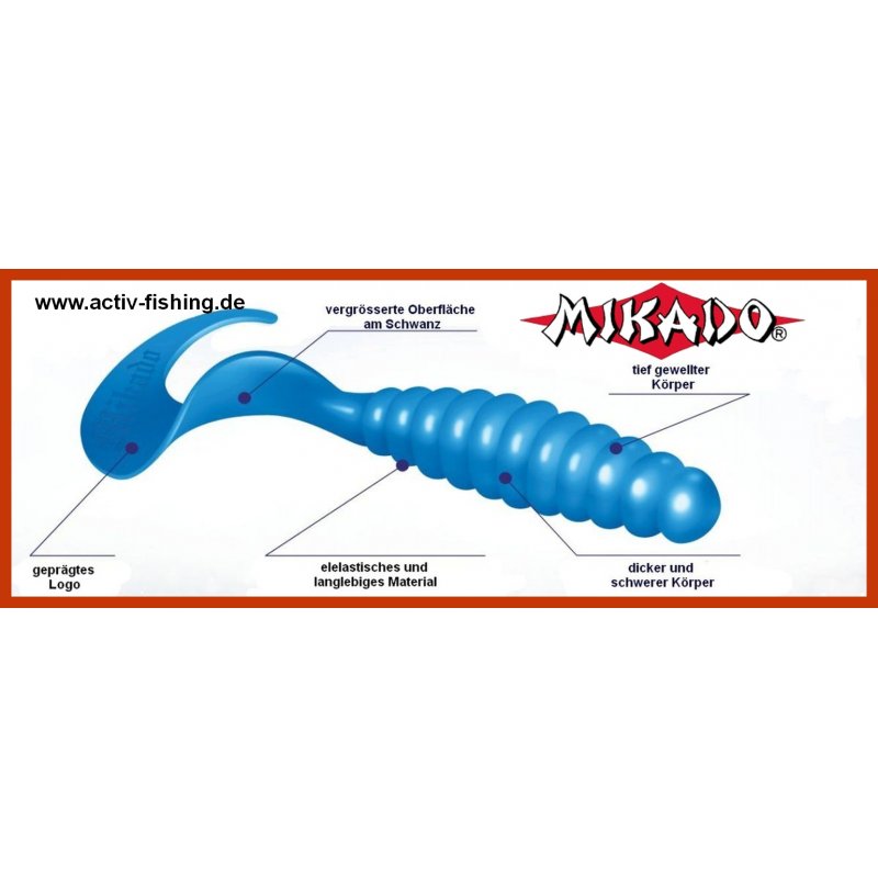 14 3,8-11cm 5-10 Stück /" MIKADO /" Twister Softbait Gummifische Beifänger