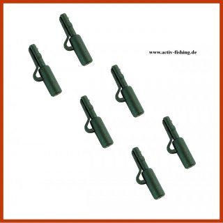 6 Stück CARP ZOOM 25mm Safety Lead Clips matte green...