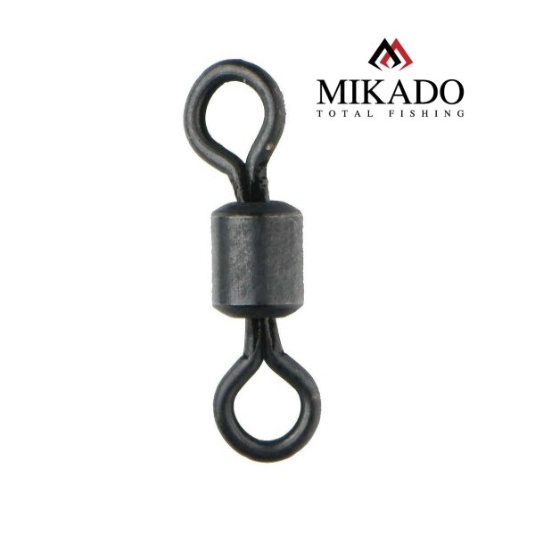 10 x MIKADO ROLLING SWIVEL schwarz matte Tönchenwirbel Karpfenwirbel #8