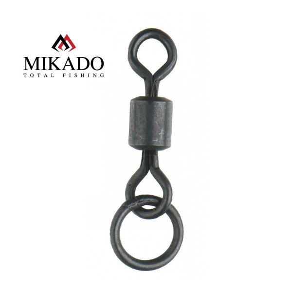 10 MIKADO Rollwirbel mit Ring Karpfenwirbel #8 Rolling Swivel