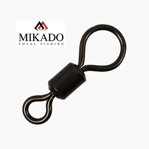 10 MIKADO Big Eye Rolling Swivel Wirbel Karpfenwirbel #8 (8/4)