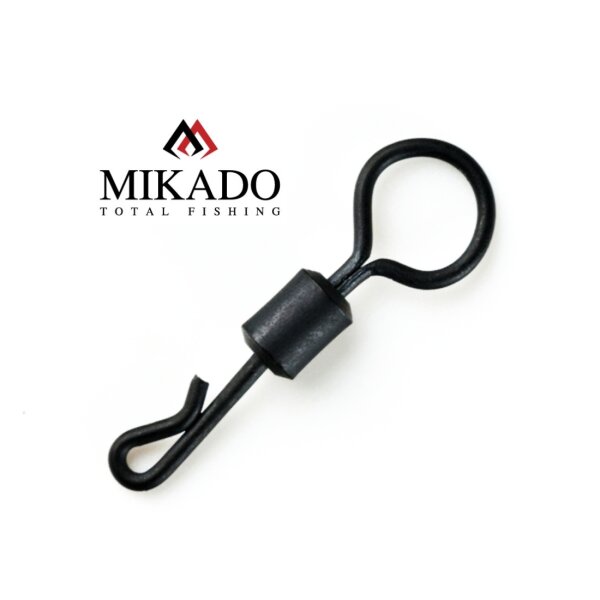 10 x MIKADO QUICK CHANGE SWIVEL Big Eye Wirbel Karpfenwirbel #8