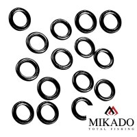 25 x MIKADO Round Rig Rings Vorfachringe schwarz matt...