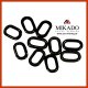 25x MIKADO 4,5mm ovale Vorfachringe Round Rig Rings schwarz matt