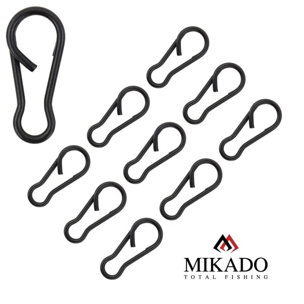 10 MIKADO CARP Snap Type Quick Clip schwarz matt