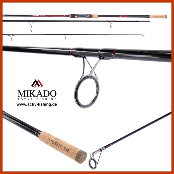 3-teilige Karpfenrute MIKADO MILESTONE TRI-CARP 12FT (3,6m) / 3,0LB Carp Rod