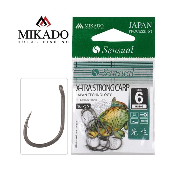 MIKADO X-STRONG 10 extrem starke geschmiedete Method Feeder Angelhaken Karpfenhaken