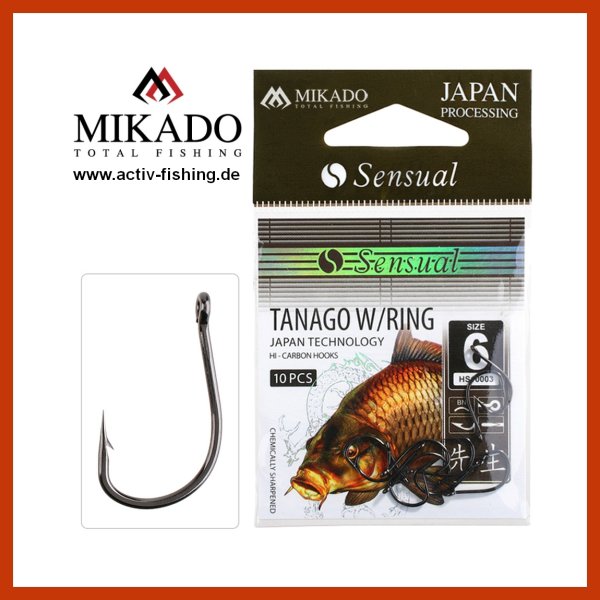 MIKADO TANAGO 10 scharfe Allround Angehaken mit Öhr Rig - Haken