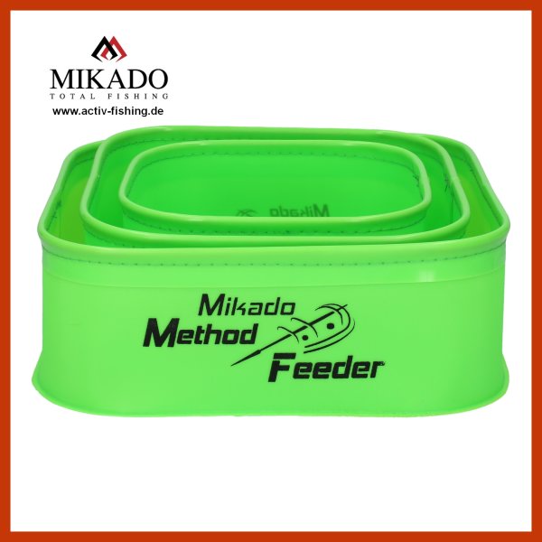 MIKADO METHOD FEEDER  Set mit 3 EVA Köderboxen Bait Bowl Futterwanne Köderwanne