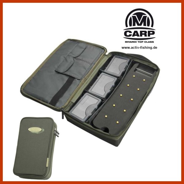 MIVARDI Carp Hooklength Wallet Rig Tackle Bag Vorfachtasche 22x35x8cm mit Boxen