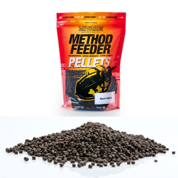 0,75kg MIVARDI METHOD PELLETS 2,8mm FishFood Feederpellets Black Halibut