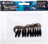 10 x MIKADO Twister Softbait Gummifische Beifänger 38mm Black