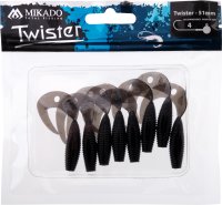 8 x MIKADO Twister Softbait Gummifische Beifänger 51mm Black