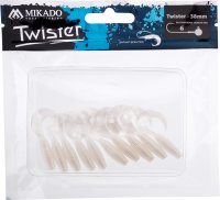 10 x MIKADO Twister Softbait Gummifische Beifänger 38mm PEARL