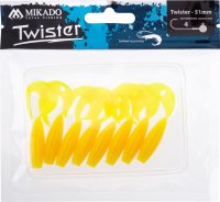 8 x MIKADO Twister Softbait Gummifische Beifänger 51mm YELLOW