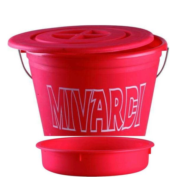 MIVARDI 25L Futtereimer Groundbait Bowl Bait Bucket mit Wanne und Deckel