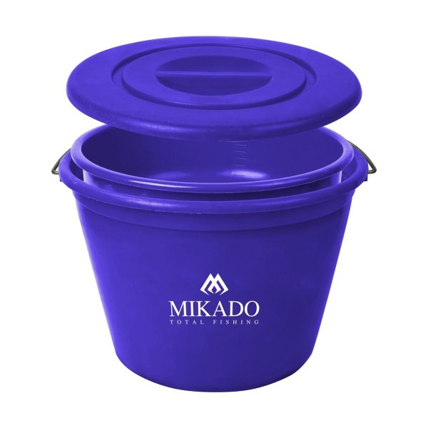 MIKADO 21L Futtereimer Groundbait Bowl Bait Bucket mit Wanne und Deckel