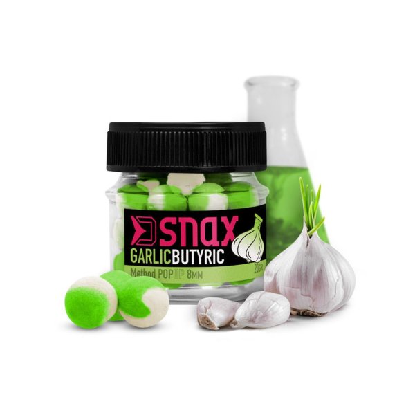 20g 12mm SNAX POP UP KÖDER Pop Up Mini Boilie Knoblauch Butyric