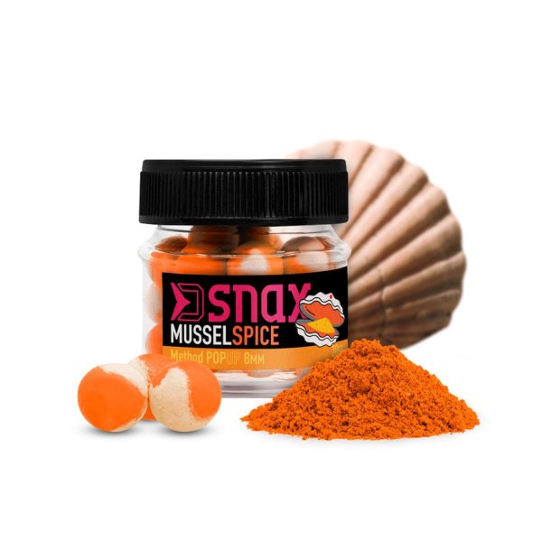 20g 12mm SNAX POP UP KÖDER Pop Up Mini Boilie Muschel Gewürz
