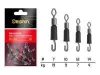 10 x DELPHIN QUICK SWAP SWIVELS feine Mikrowirbel Feederwirbel Matchwirbel #7 / 19kg