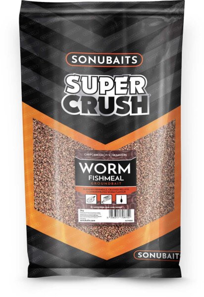 2 kg SONUBAITS WORM FISHMEAL Feederfutter Matchfutter Angelfutter Fischfutter für Karpfen, F1, Brassen, Rotaugen Schleien und Plötze