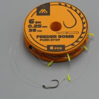 8 x MIKADO 38cm Method Feeder Rig mit PUSH STOP und...