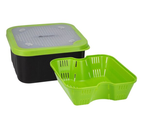 MIKADO WITH STRAINER Köderbox for Pellets mit Sieb  Pellet Wetter 17x17x8,5cm