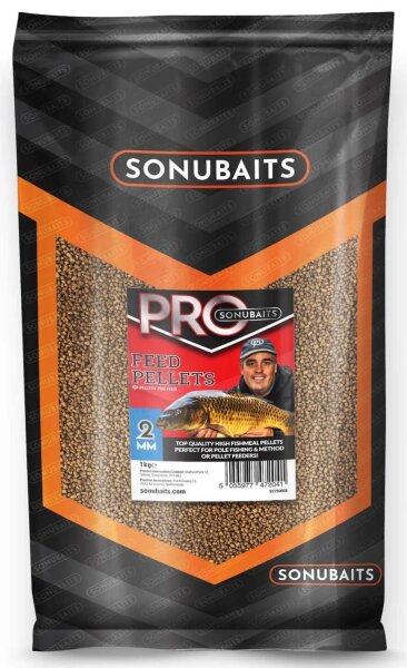 1 kg 2mm Sonubaits PRO FEED PELLETS Fischmehl Feederpellets Futterzusatz