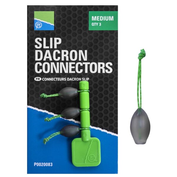 Preston MEDIUM SLIP DACRON CONNECTOR - grün -Gummizug Verbinder für Stippruten