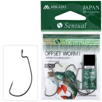 5x Mikado SENSUAL WORM I OFFSET Angelhaken Wurmhaken...