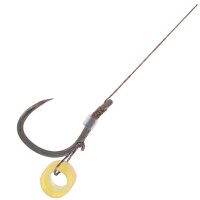 8x 10cm MIKADO METHOD FEEDER MF14 BARBLESS Haken Rig`s mit Bait Band geflochtener Schnur