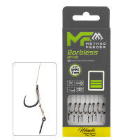 8x 10cm MIKADO METHOD FEEDER MF14 BARBLESS Haken Rig mit...