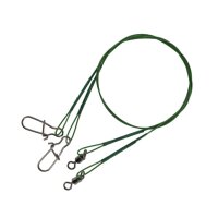 Mikado 2x grünes Stahlvorfach 25cm/10kg mit #7...
