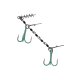 1x Mikado STINGER JAWS DOUBLE EVO FLUO 35kg Doppeldrilling #2/0 Raubfisch Hecht