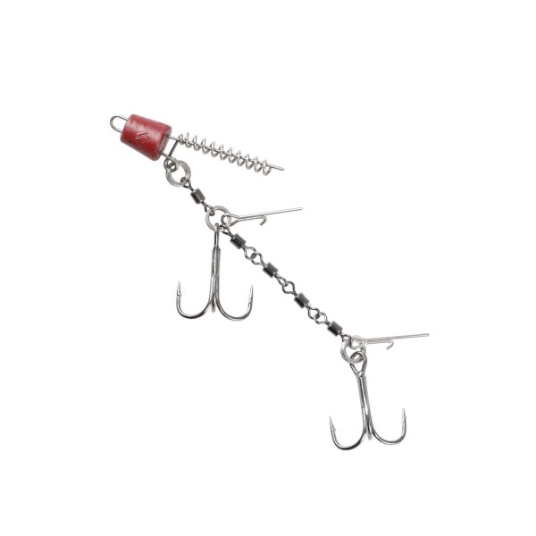1x Mikado STINGER JAWS DOUBLE EVO 25 kg Doppeldrilling #1/0 + Gewichte 5/10/15 g