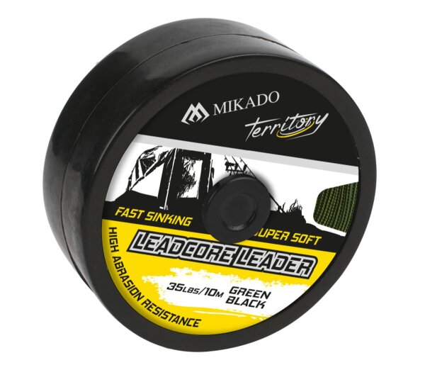 10m Mikado LEADCORE LEADER 35lbs schwarz-grün Karpfenangeln Vorfachmaterial Rigs