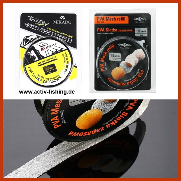 5,0m feines PVA Netz 23mm Refill Spool Nachfüller, fine Mesh Auflösung 45-55 sek. bei 8°C Wassertemperatur
