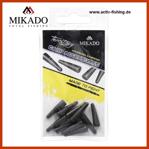 10 x MIKADO CARP &Oslash;6mm/20mm Tail Rubbers Rig Rubbers Conical Tubes