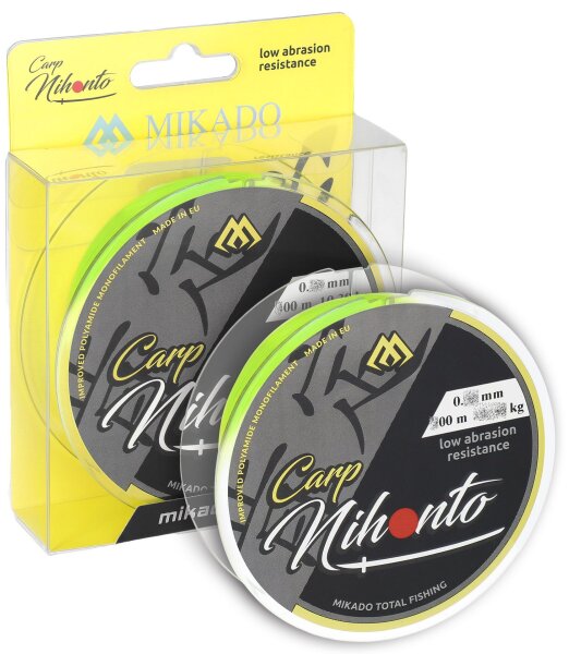 600m NIHONTO CARP FLUO gelbe sehr glatte Feederschur Karpfenschnur Angelschnur Ø0,25mm / 7,30kg