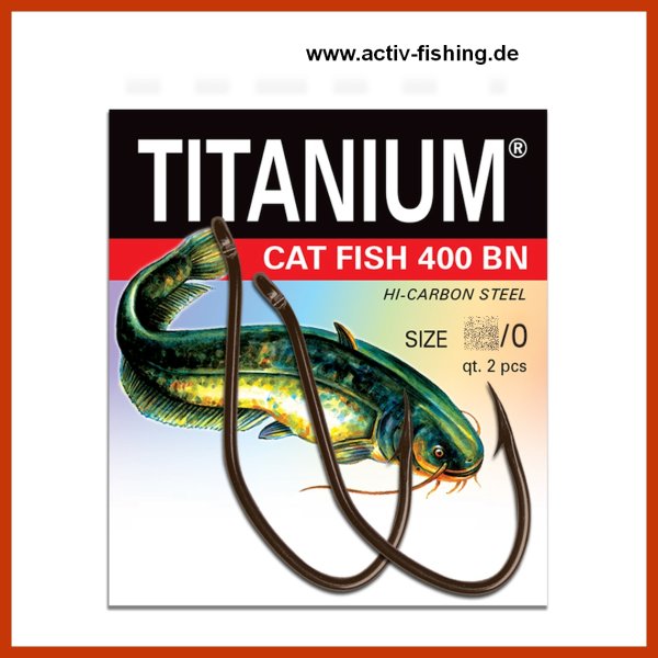 "TITANIUM CAT FISH 400BN" 2 extrem starke geschmiedete Welshaken Raubfischhaken 4/0