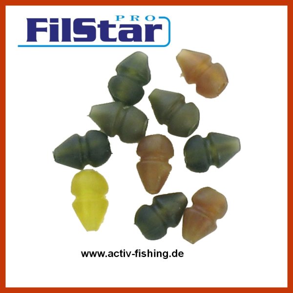 10 &quot;FILSTAR CARP&quot; Helicopter Bead Soft Beads, Rubber Beads L&auml;nge ca.9mm