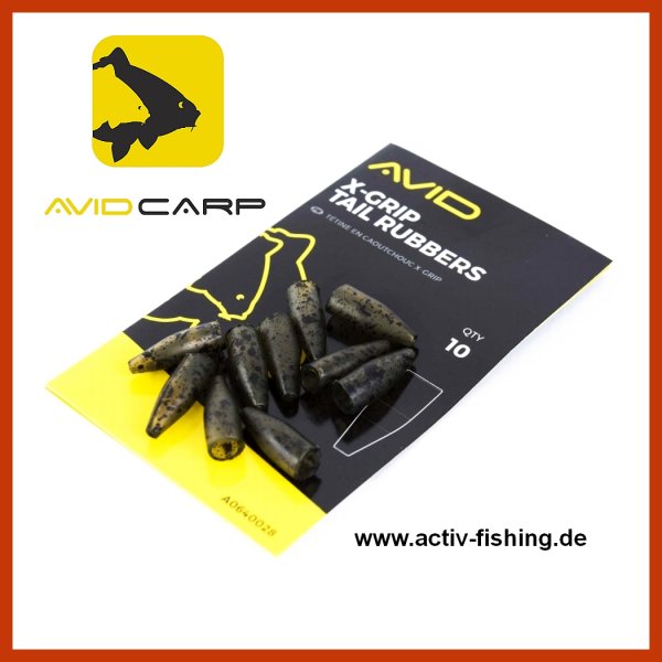 10 x &quot;AVID CARP X-GRIP TAIL RUBBERS&quot; 1,8cm End Tackle Camou Tarn Farbe