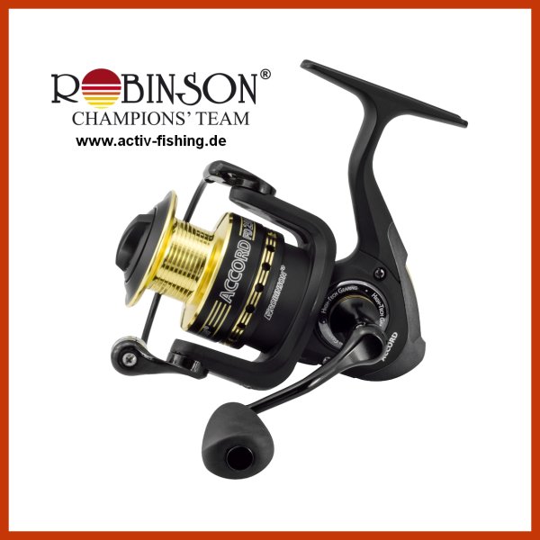 &quot;ROBINSON ACCORD FD&quot; universale Angelrolle Spinnrolle mit Alu-Spule/Frontbremse FD256 / 324g / 5,2:1 / 72cm