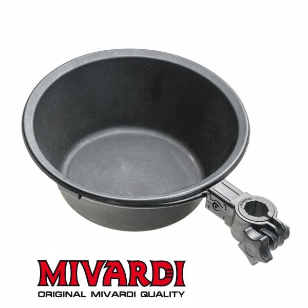 "MIVARDI" runde Futterwanne mit Halter für Sitzkiepe D25/36 Futtereimer Ø25cm