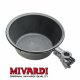 "MIVARDI" runde Futterwanne mit Halter für Sitzkiepe D25/36 Futtereimer Ø25cm