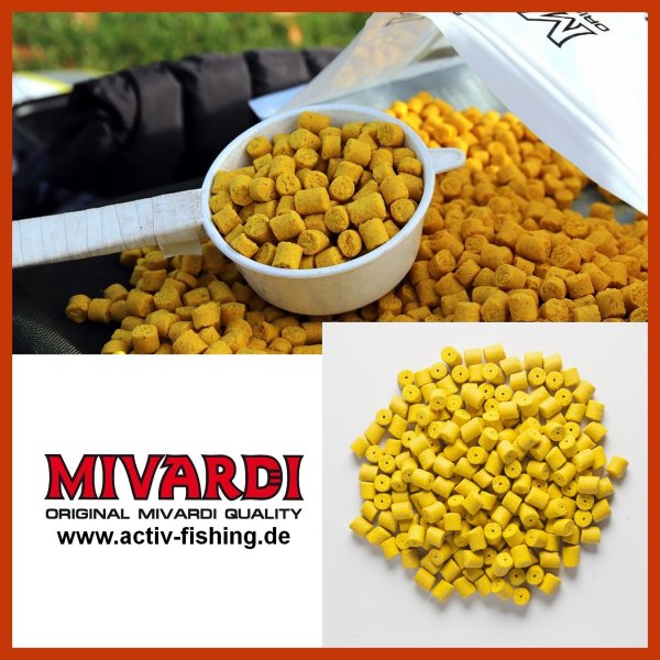 2,5kg "MIVARDI RAPID PELLETS EASY CATCH " gelbe 4mm Feederpellets Sweet Corn / Mais