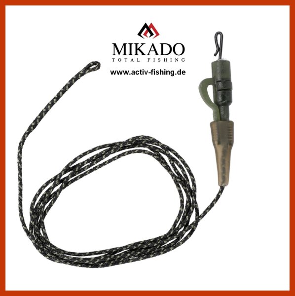 2x MIKADO LEADCORE SAFETY CLIP System mit Quick Change Wirbel, Antitangle Sleeve